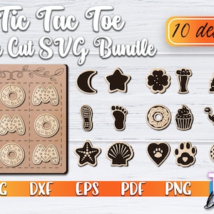 Tic Tac Toe Laser Cut SVG | Game SVG Design | CNC Files