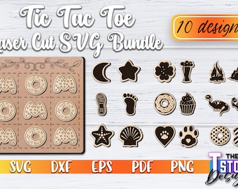 Tic Tac Toe Laser Cut SVG | Game SVG Design | CNC Files