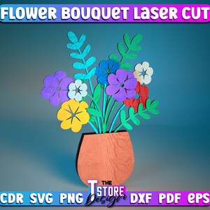 Flower Bouquet Laser Cut SVG Bundle | Home SVG Design | Laser Cut Files ...