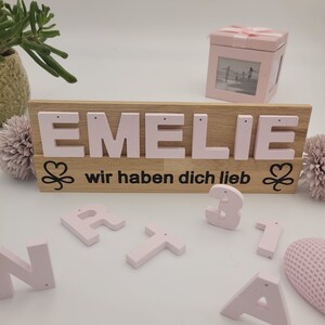 Personalisiertes Geschenk für Mädchen Tischaufsteller, Namensaufsteller 25 cm