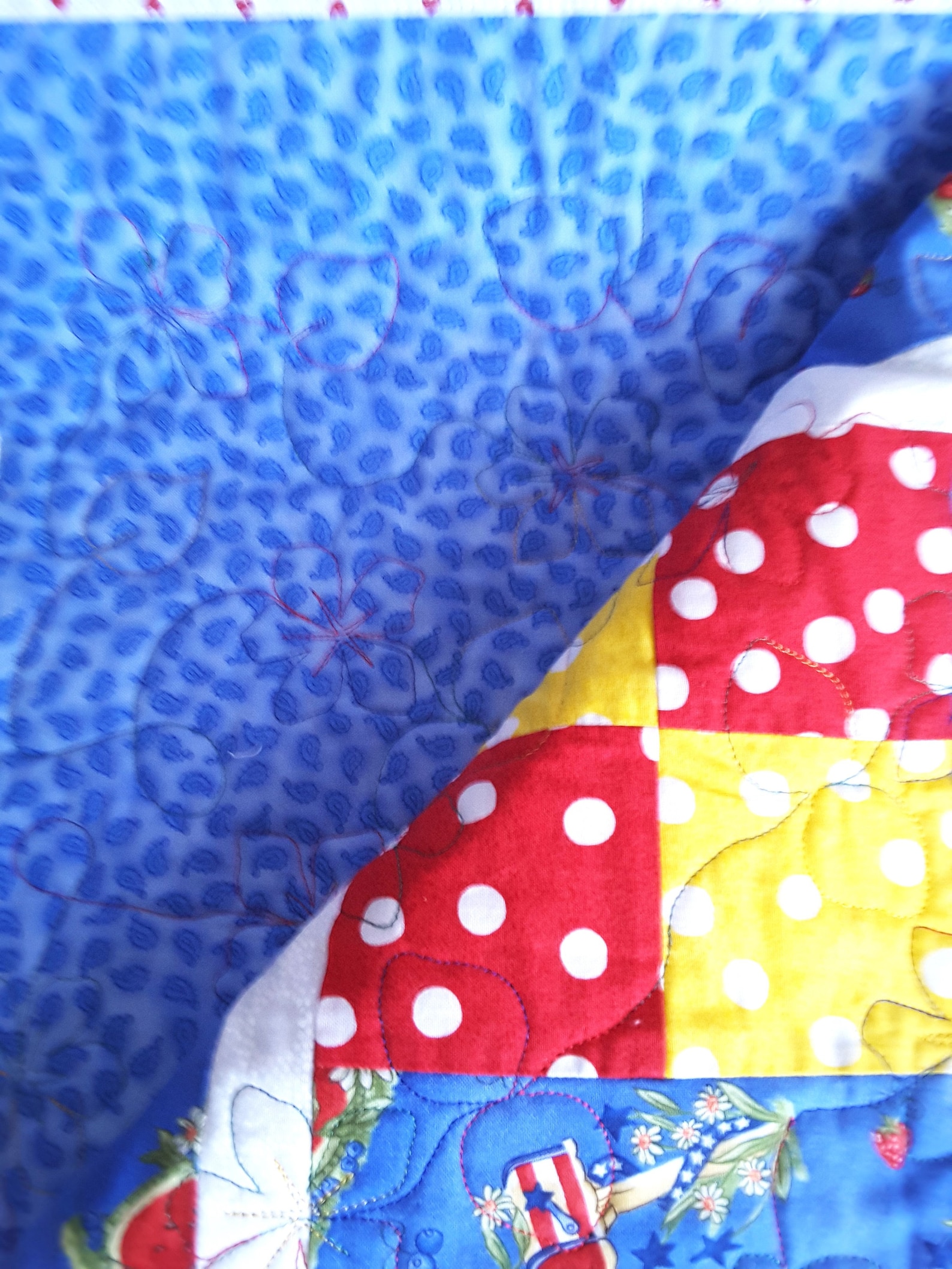 Summer Fun Handmade Cotton Baby Crib Quilt, Picnic Theme Crib Quilt ...
