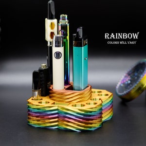Deluxe Vape Cartridge Holder for Wider and Regular 510 Batteries - Spiral Stand and Organizer - 510 Cartridge Holder Display