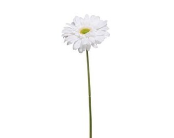 Gerbera Blanca Individual Premium (72 cm) - Ramos y centros de mesa de flores artificiales de seda