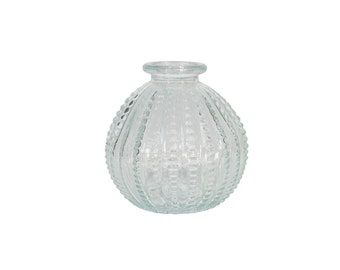 Beaded Glass Helena Vase (8cm x 8.5cm) Small Table Vase Wedding Decor Vintage Bottle Vases Clear