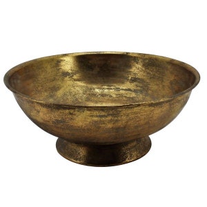 French Vintage Style Brocante Flower Bowl Gold (32cm) Vintage Metal Vae