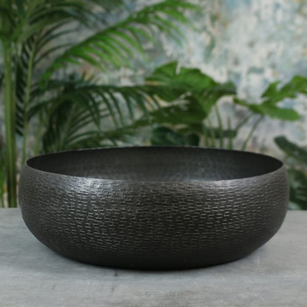 Graphite Hampstad Bowl (groß) Indoor Metal Planter - Schnelle und kostenlose Lieferung in Großbritannien