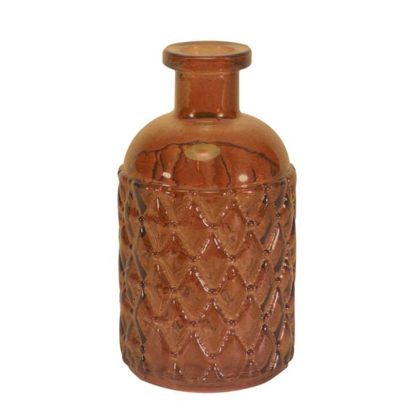 Vintage Style Romagna Honey Glass Bottle (13 x 7cm) Glass Vase Wedding Table Decorations