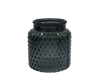Dove Grey Glass Pickwick Jar - Elegant 11cm x 10cm Vase for Weddings and Home Decor