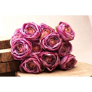 Artificial Tea Rose Bunch Lavender 40cm Silk Flowers