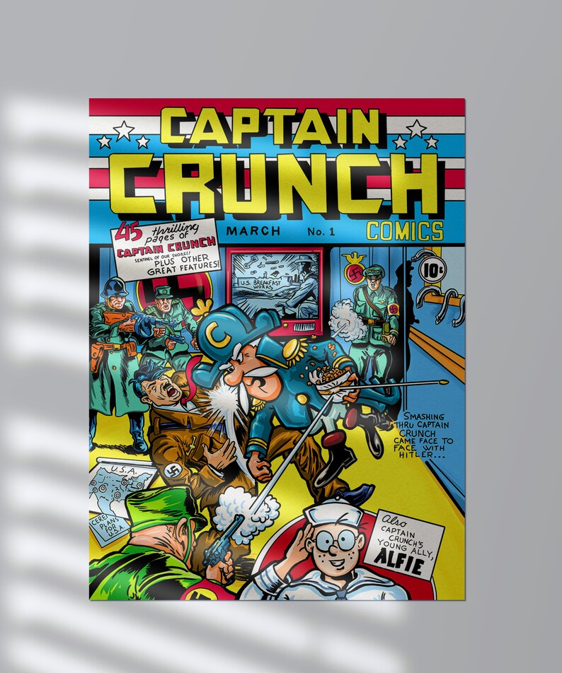Captain Crunch Comic Book Cover Art Print Homage to Captain - Etsy