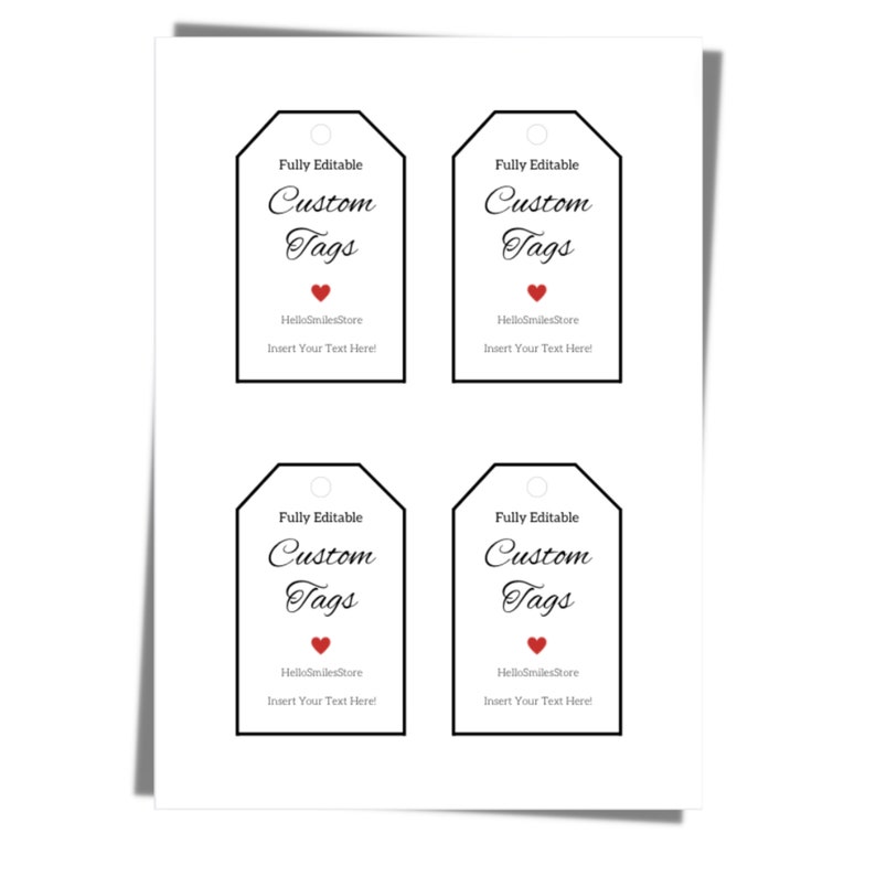 Editable Tags Instant Download Calligraphy Custom Tag Etsy