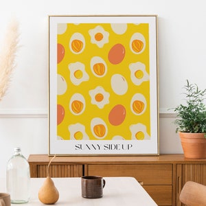 KITCHEN PRINT wall art | Colourful Quote | Egg Wall Art | Kitchen Art | Breakfast Wall Art | Food Art Print | Digital Print | Printable Art