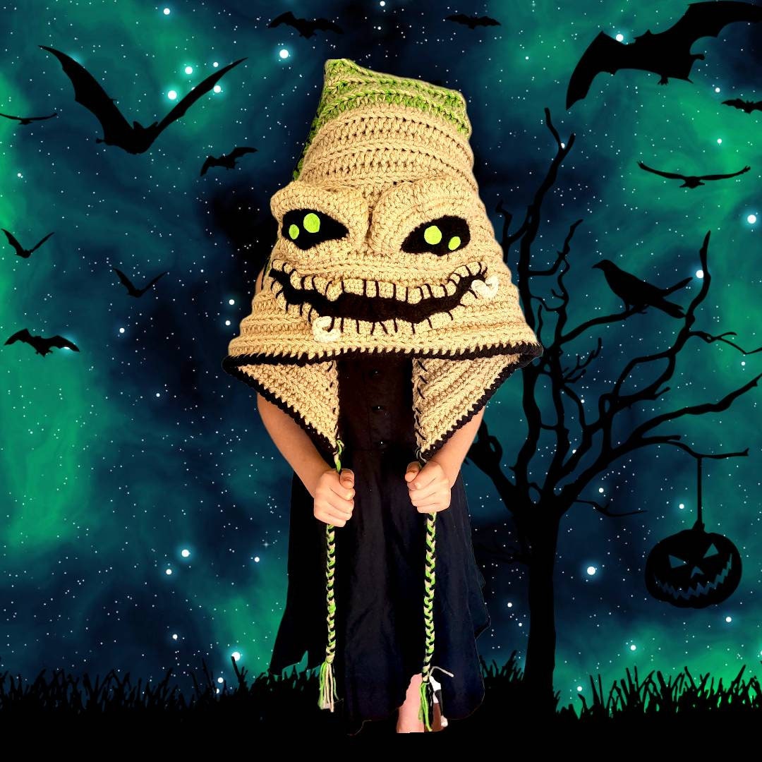 Handmade Crochet Oogie Boogie Nightmare Before Christmas Hat Hood