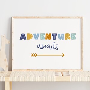 Nursery Wall Art, Adventure Printable Art, Kids Quotes Print, Instant Download, Scandi Boho Nursery, Affirmation Print, Baby Nursery Quotes