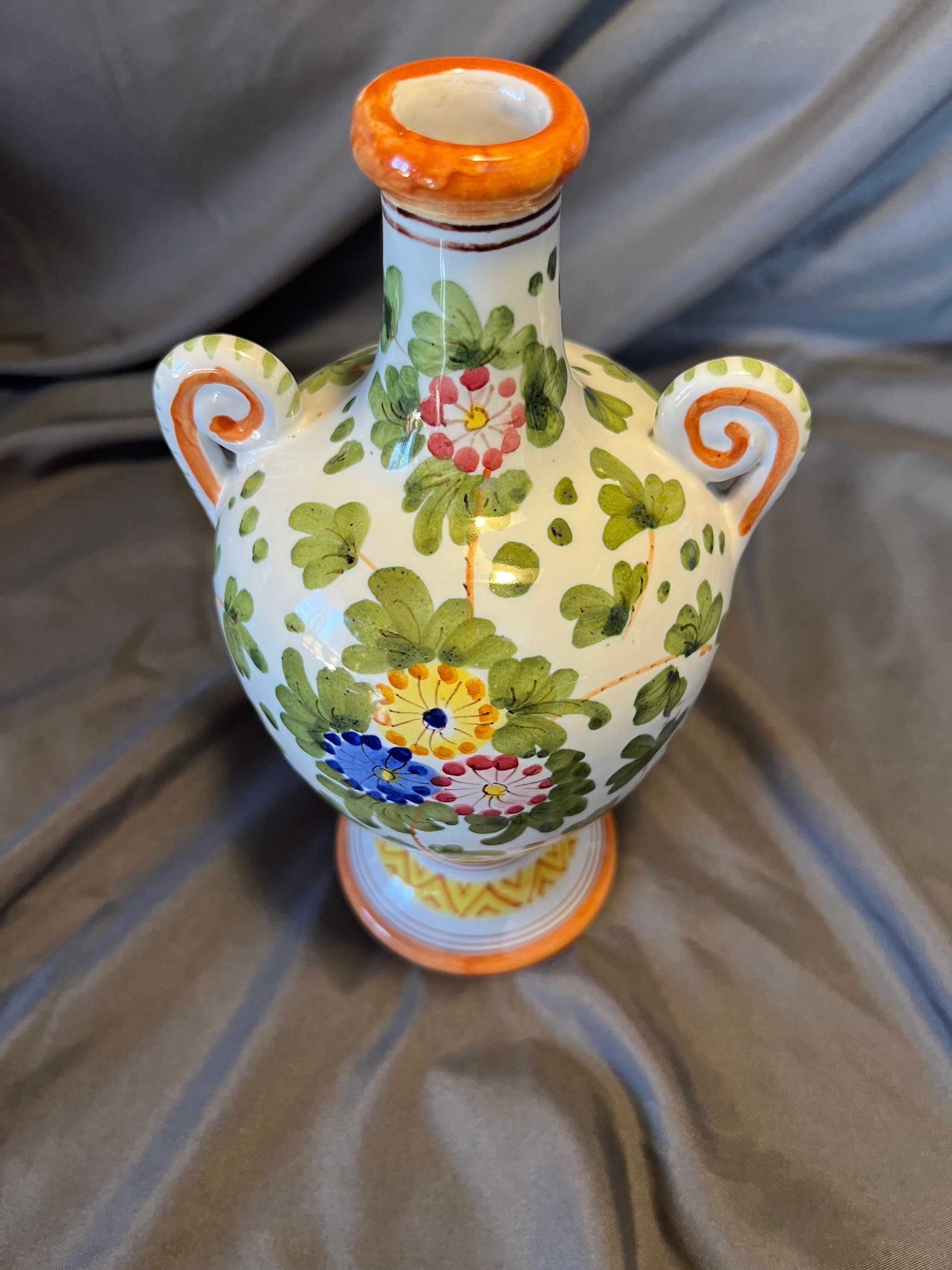 Ars Deruta Vase Vintage Pottery Hand Painted Decoration - Etsy