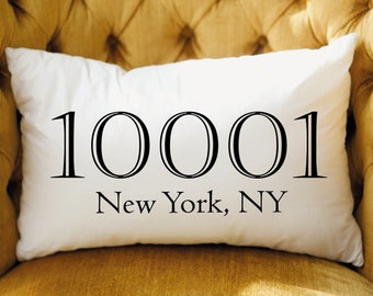 zip code pillows etsy