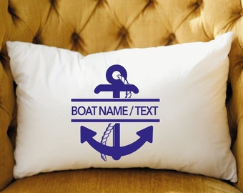 Custom Anchor Pillow, Personalized Boat Pillow, Custom Boat Pillow, Nautical Pillow, Lake Pillows, Nautical Boat Gift, Lake House Decor