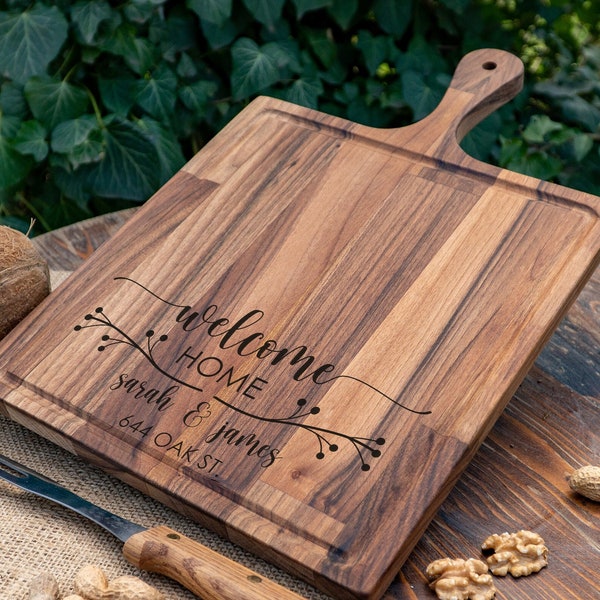 Cadeau de pendaison de crémaillère, Cadeau pour une première maison, Cadeau pour une nouvelle maison, Planche de charcuterie, Planches de charcuterie, Planche à découper personnalisée, Planche à découper personnalisée