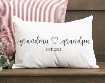 Mother's Day Gift, Baby Announcement Pillow, Grandma And Grandpa Pillow, Pregnancy Reveal, New Grandparent, Grandparent To Be, New Baby Gift