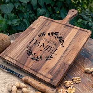 Tabla de cortar, regalo de boda de tabla de cortar personalizada, regalo de compromiso, tabla de cortar personalizada, regalo de despedida de soltera, tabla de charcutería