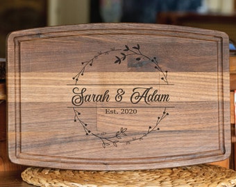 Engagement Gift For Couple, Personalized Wedding Gift, Wedding Gift, Custom Cutting Board, Custom Cheese Board, Charcuterie Board