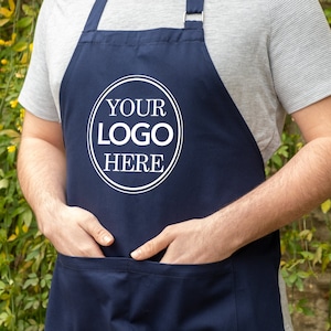 Delantal de cocina personalizado, delantales de cocina personalizados con  imagen, logotipo, nombre, texto, babero de chef personalizado con  bolsillos