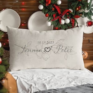 Custom Couple Pillow, Personalized Wedding Pillow, Custom Wedding Gift, Engagement Gift for Couple, Anniversary Gift, Bridal Shower Gift