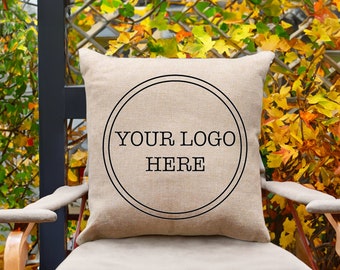 Custom Throw Pillow With Logo, Logo Pillows, Custom Logo Pillow, Custom Pillow Cover, Custom Pillow Case, Personalized Logo Pillow