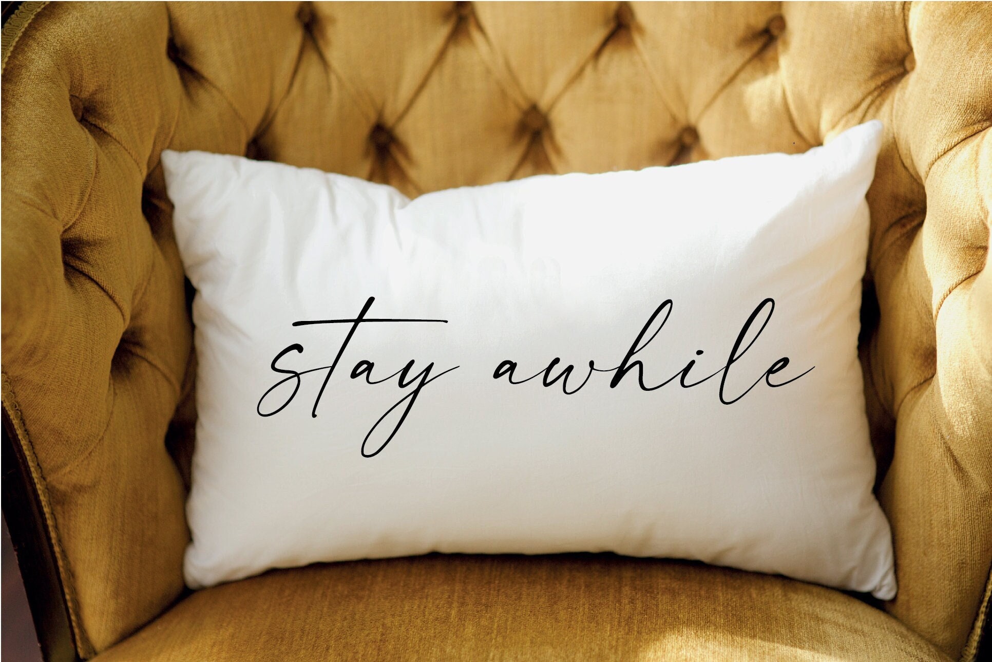 Stay Awhile Pillow, Custom Outdoor Pillow, Custom Pillow, Personalized Pillow, Personalize Pillow, Outdoor Pillow Cover, Porch Pillow