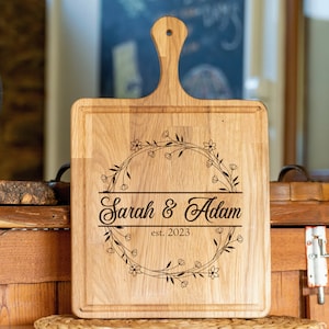 Personalized Cutting Board Wedding Gift, Custom Wedding Gift, Engagement Gift For Couple, Wedding Cutting Board, Couple Cutting Board image 2