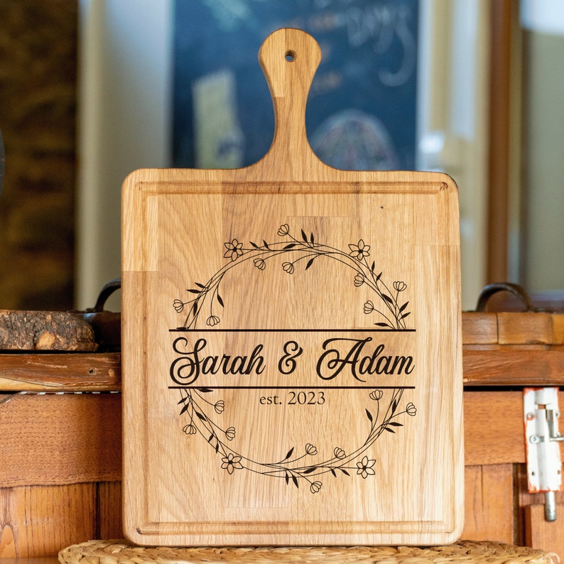 Personalized Cutting Board Wedding Gift, Custom Wedding Gift, Engagement Gift For Couple, Wedding Cutting Board, Couple Cutting Board image 2