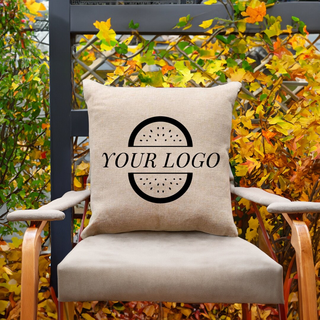 Custom Logo Pillow, Company Logo Pillow, Logo Pillow, Office Decor