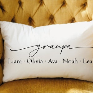 Christmas Gift, Fathers Day Pillow, Grandpa Pillow, Grandfather Pillow, Grandad Pillow Case, Custom Papa Pillow, Papa Gifts