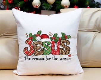 Cuscino del presepe, cuscino di Gesù, decorazioni natalizie, cuscini natalizi, decorazioni natalizie per la casa, federa natalizia, cuscino natalizio
