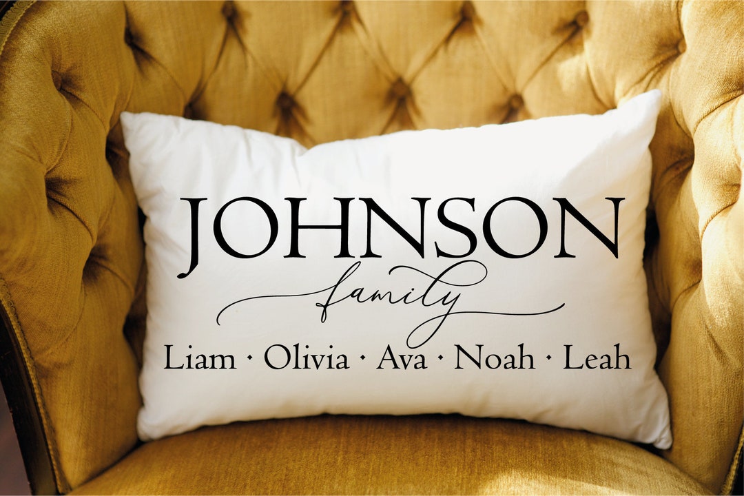 Personalized Family Name Pillow, Personalized Pillow, Custom Pillow, Housewarming Gift, Wedding