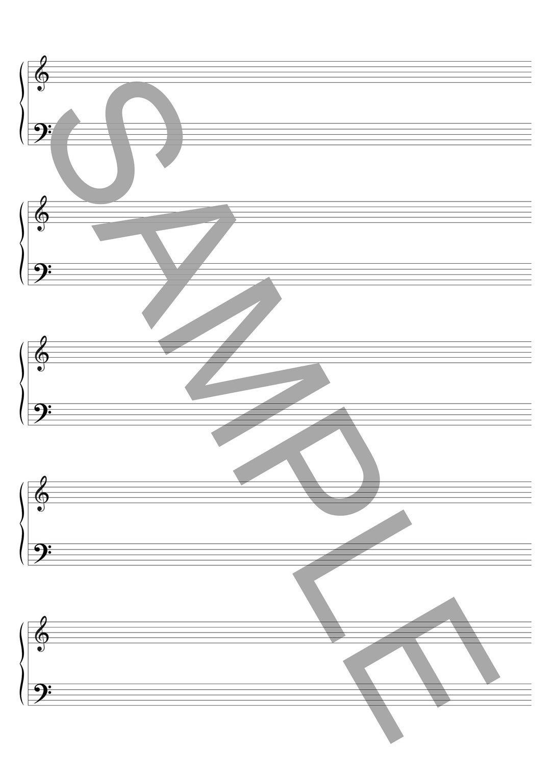 A4 Music Staff Paper Piano Great Stave buy Once Reuse Etsy