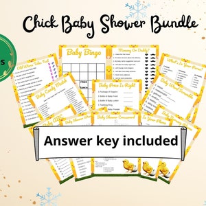 Chick Baby Shower games Bundle 14 Baby Shower Games image 1