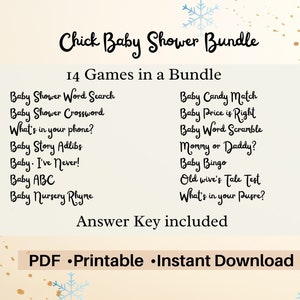 Chick Baby Shower games Bundle 14 Baby Shower Games image 9