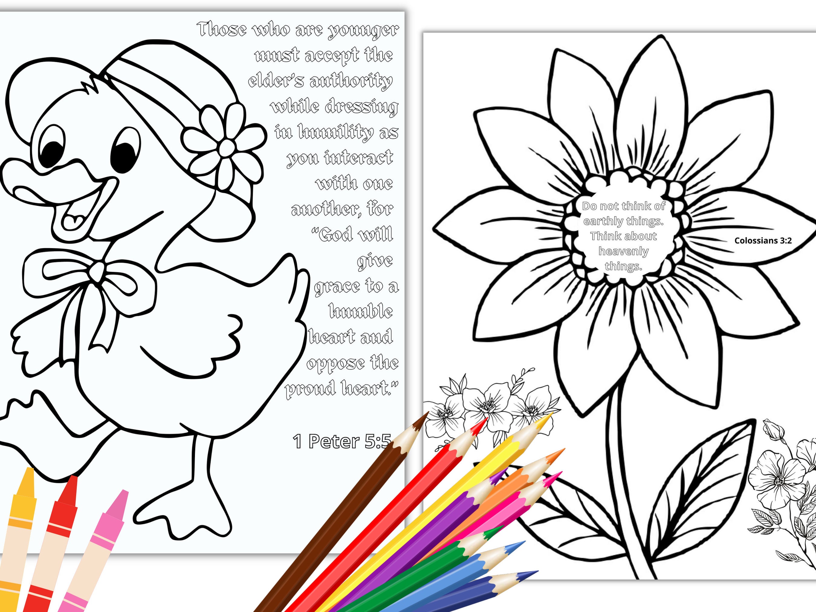 Bible Verse Coloring Book Activities for Toddler, Pre-school, and Kids ...