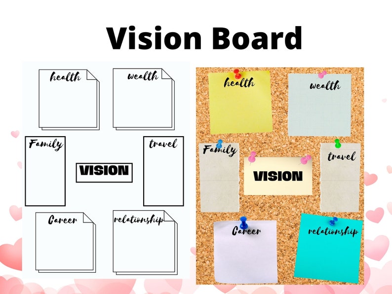Brown Cork Printable Vision Board Template Dream Board Etsy
