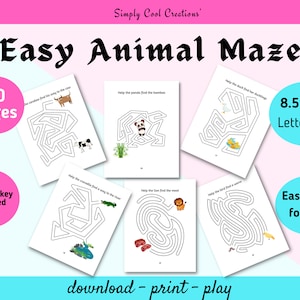 30 Printable Fun Animal Maze Educational Game for Kids - Pre-school ...