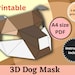 3D Dog Animal Printable Paper Craft Mask Animal DIY 3D Mask for Kids ...