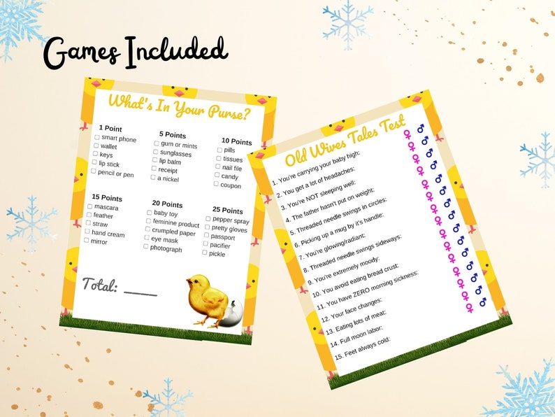 Chick Baby Shower games Bundle 14 Baby Shower Games image 7