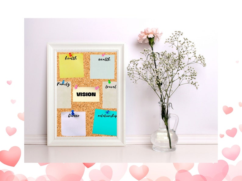 Brown Cork Printable Vision Board Template Dream Board Etsy