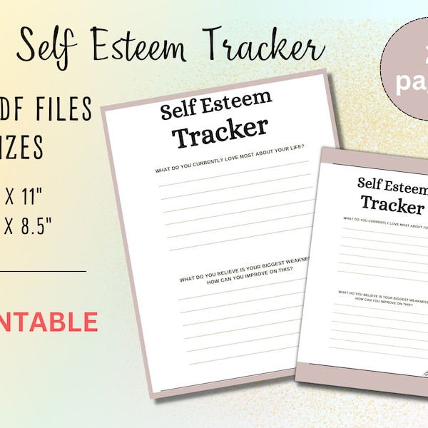 Self Esteem Tracker - Etsy