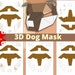 3D Dog Animal Printable Paper Craft Mask Animal DIY 3D Mask for Kids ...