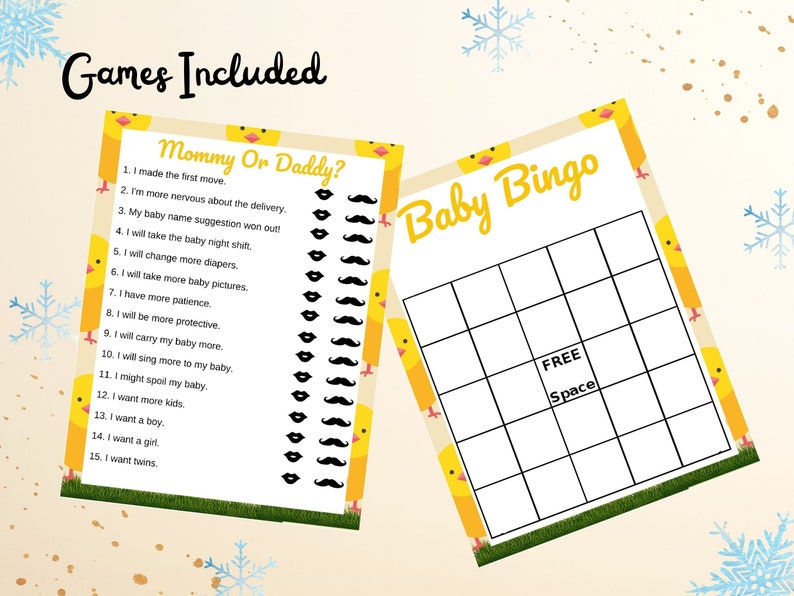 Chick Baby Shower games Bundle 14 Baby Shower Games image 6