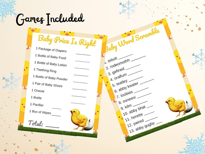 Chick Baby Shower games Bundle 14 Baby Shower Games image 5