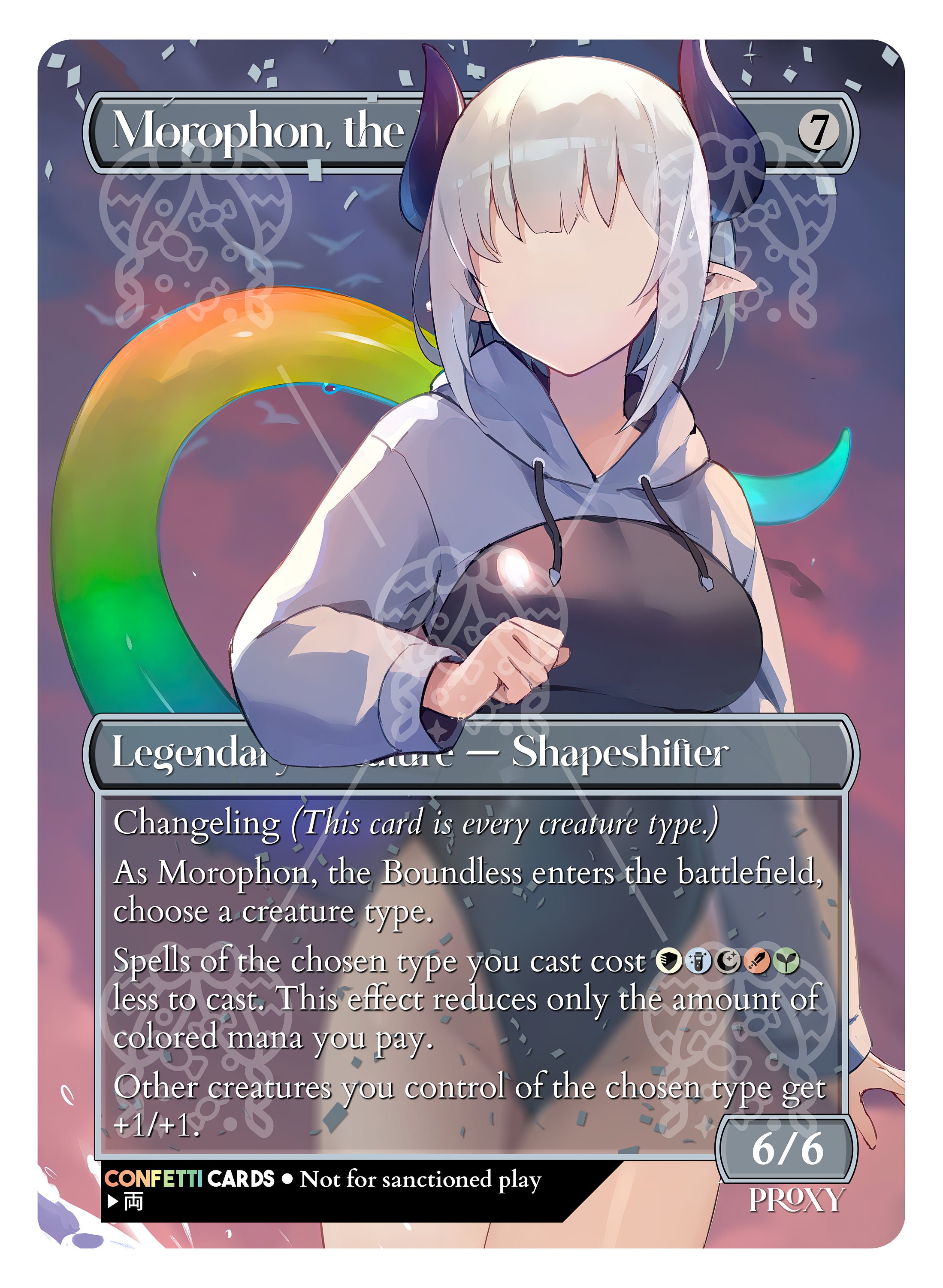 confetti cards mtg Necropotence (Anime Borderless) (Confetti Foil) [Wilds of Eldraine: En