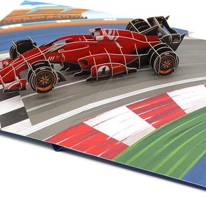 F1 Racing Pop-Up Card – 3D Greeting Card for Father’s Day, Anniversary, or Special Occasion for Dad, Husband, or Boyfriend – Handmade